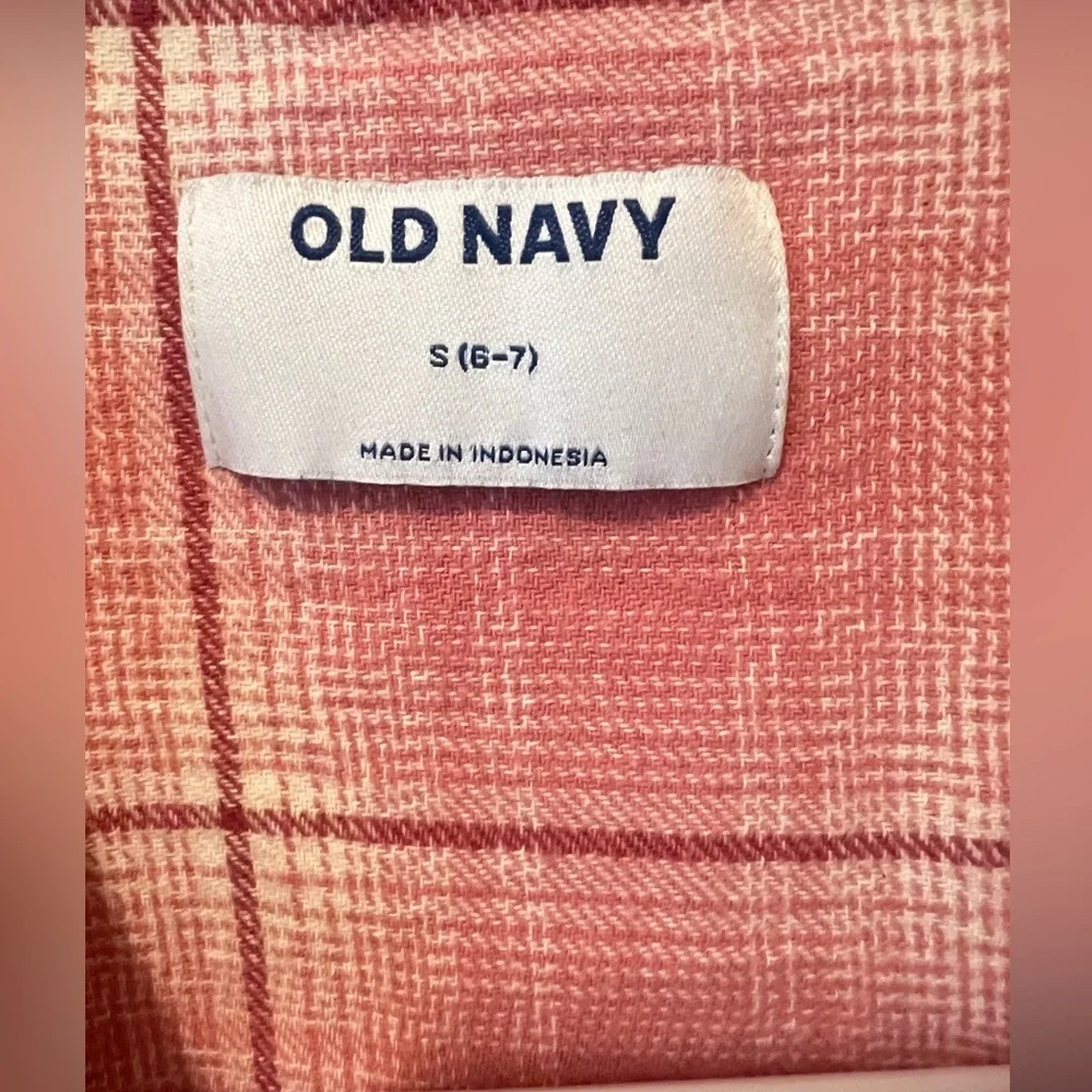 Old Navy Pink Plaid Button Down Shirt